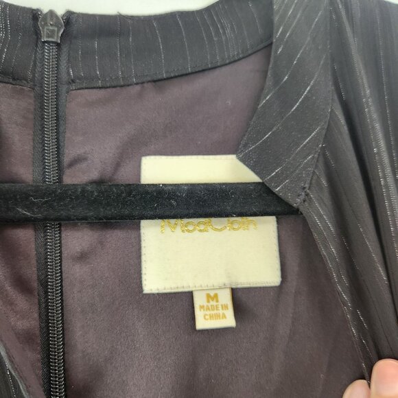 Modcloth Metallic Striped Black Jumpsuit Flowy Wide Leg Evening Women's M - Picture 8 of 10